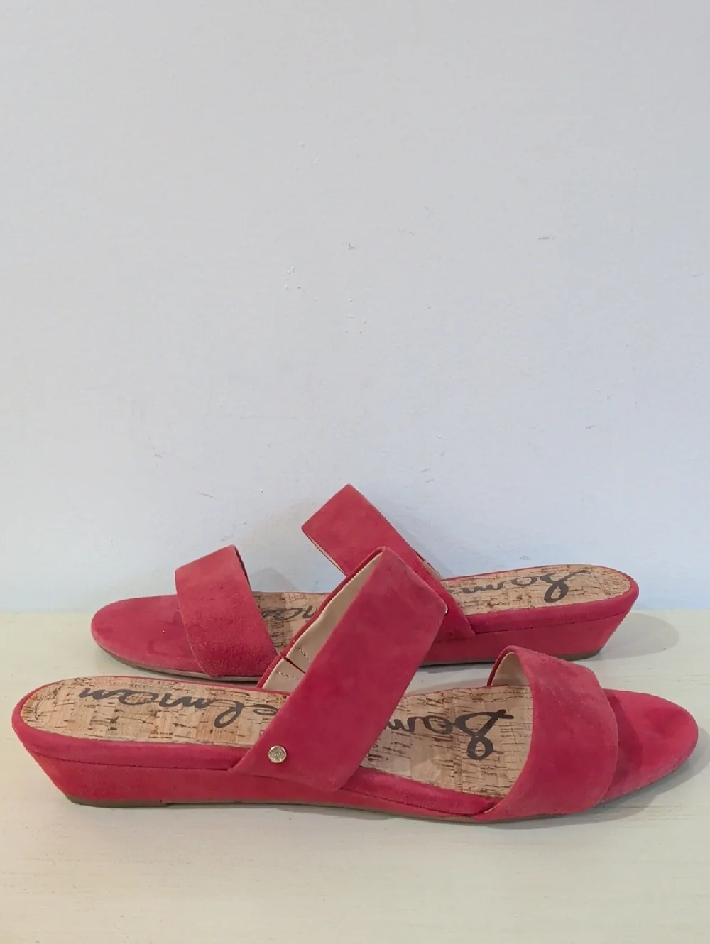 Sam Edelman Red Suede Double-strap Slide Sandals Size 9 - Picture 4 of 13